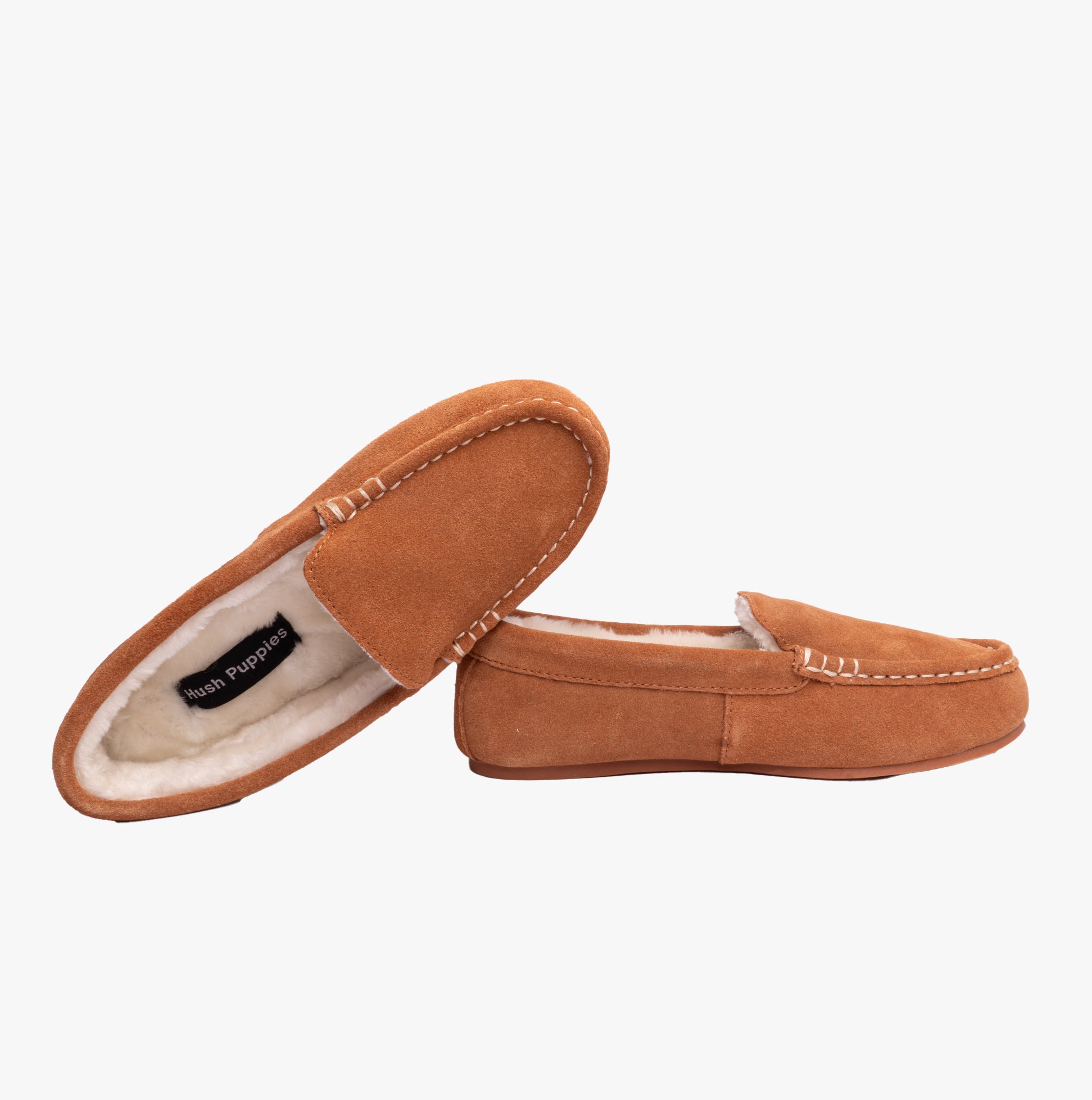 Hush Puppies ANNIE MOCASSIN Classic Womens Slippers Tan