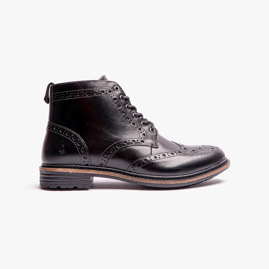 Hush Puppies JOSHUA BROGUE Mens Boots Black