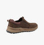 Hush Puppies ARTHUR Mens Shoes Brown side view showing casual style with nubuck upper and slip-on closure.