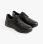 Hush Puppies MARCO Mens Shoes Black, side view, lace-up formal shoes made of leather with round toe.