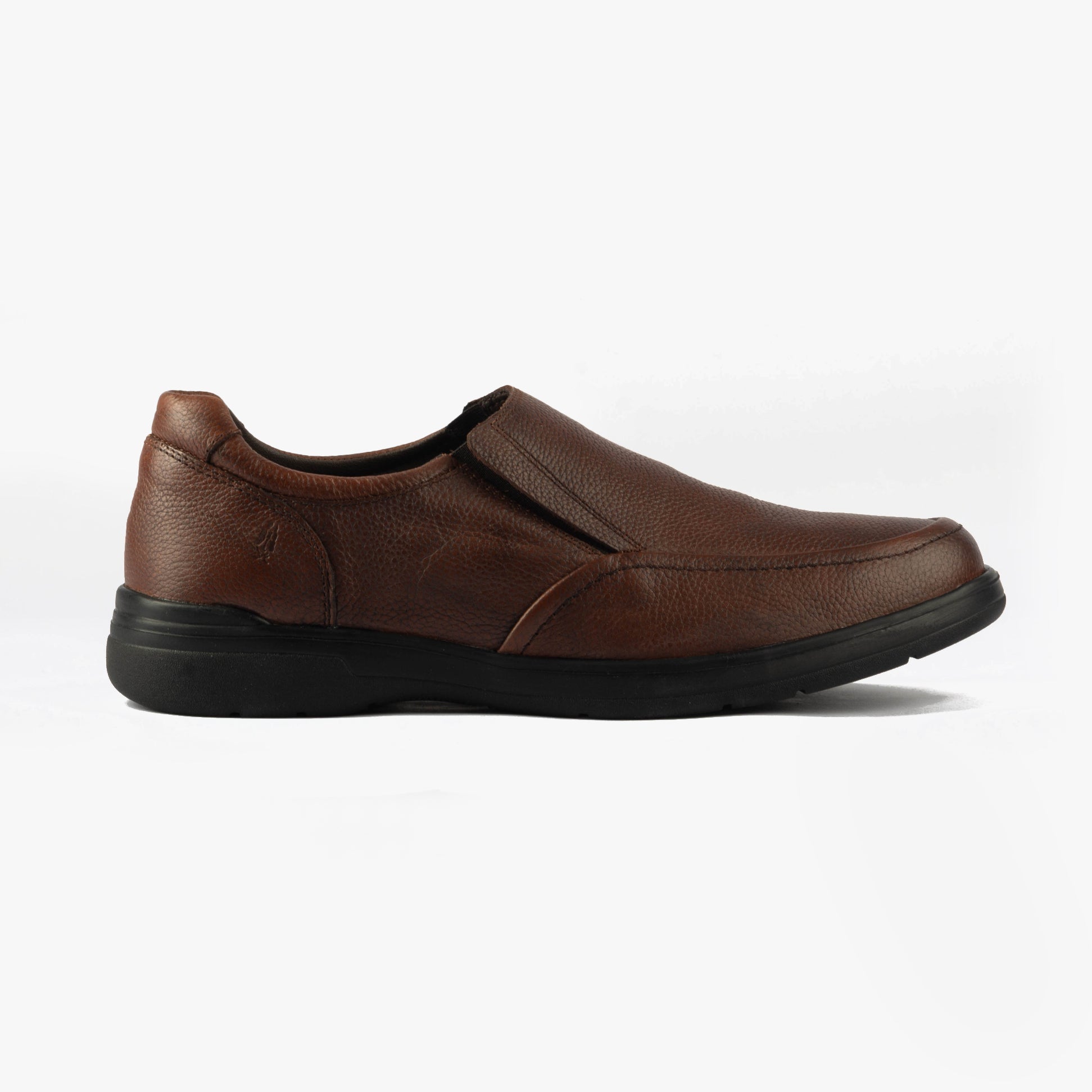 Hush Puppies MATTHEW Mens Shoes Brown side view showing leather upper and comfortable design.