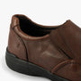 Hush Puppies MATTHEW Mens Shoes Brown detail view showing the leather upper and slip-on design.