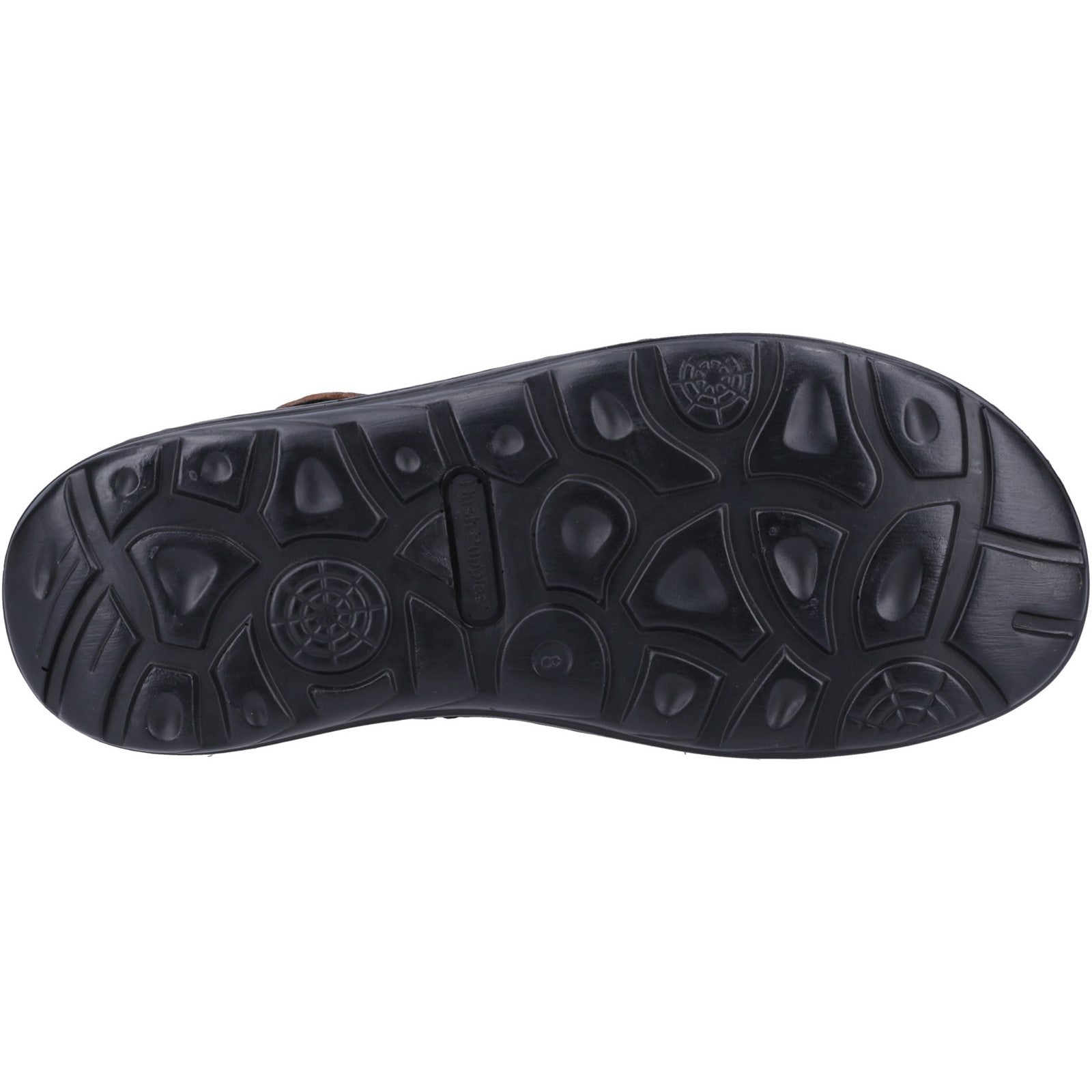Hush Puppies ALBERT Mens Sandals Tan bottom view showcasing sole design and texture.