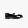Hush Puppies BETTY PATENT JNR Girls Shoes Black side view patent leather with bow detail
