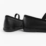 Hush Puppies BETTY JNR Girls Shoes Black back view showing leather upper and slip-on design.