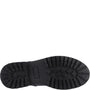 Hush Puppies AURORA Girls School Shoes Black Patent sole view, featuring textured traction for comfort and durability.