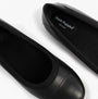 Top view of Hush Puppies EMMA Girls Leather School Shoes Black, showcasing the comfortable interior and round toe design.