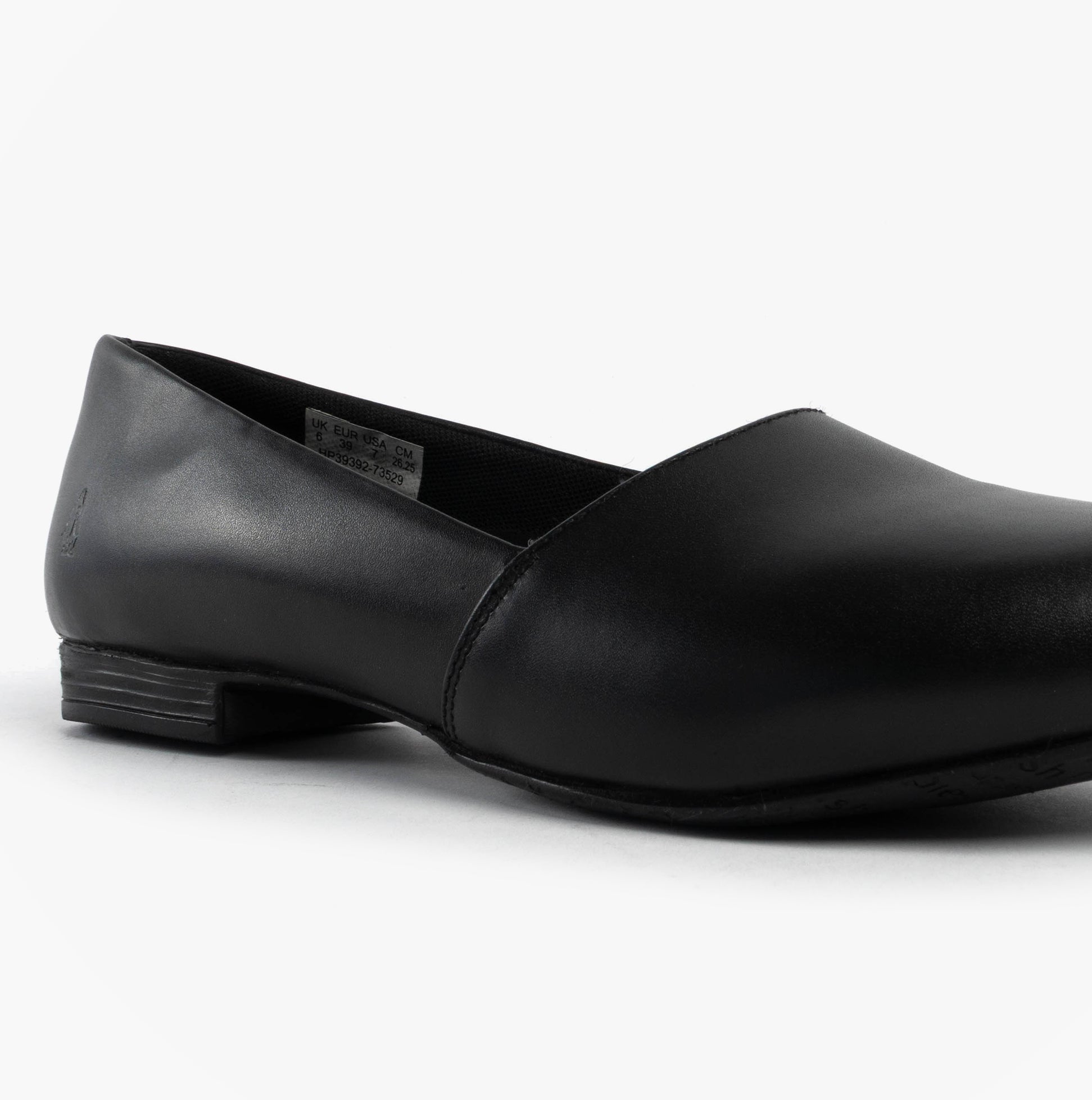 Hush Puppies LOLA Girls School Shoes Black side view showing leather upper and flat heel.