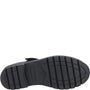 Hush Puppies TANYA Girls Leather School Shoes Black bottom view showing the TPR sole detailing and grip.