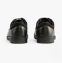 Hush Puppies TOMMY Boys Leather School Shoes Black back view showing leather upper and low-top design.