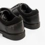 Hush Puppies TOMMY Boys Leather School Shoes Black rear view showing leather upper and lace-up closure.