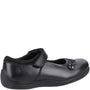 Hush Puppies CHRISTINA JUNIOR Girls Shoes Black side view showing leather upper and touch fasten design.