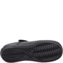 Hush Puppies CHRISTINA JUNIOR Girls Shoes Black bottom view showing durable sole and touch fasten design.