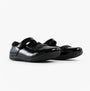 Hush Puppies CHRISTINA PATENT JUNIOR Girls Shoes Black side view featuring patent leather upper and touch fasten closure.