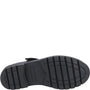 Hush Puppies TANYA Girls Leather School Shoes Black bottom view with textured sole details.