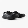 Hush Puppies SHANE SENIOR Boys Shoes Black side view showcasing leather upper, lace-up closure, and round toe.