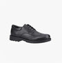 Hush Puppies BRIAN SENIOR Boys Shoes Black side view showing lace-up closure and round toe design.