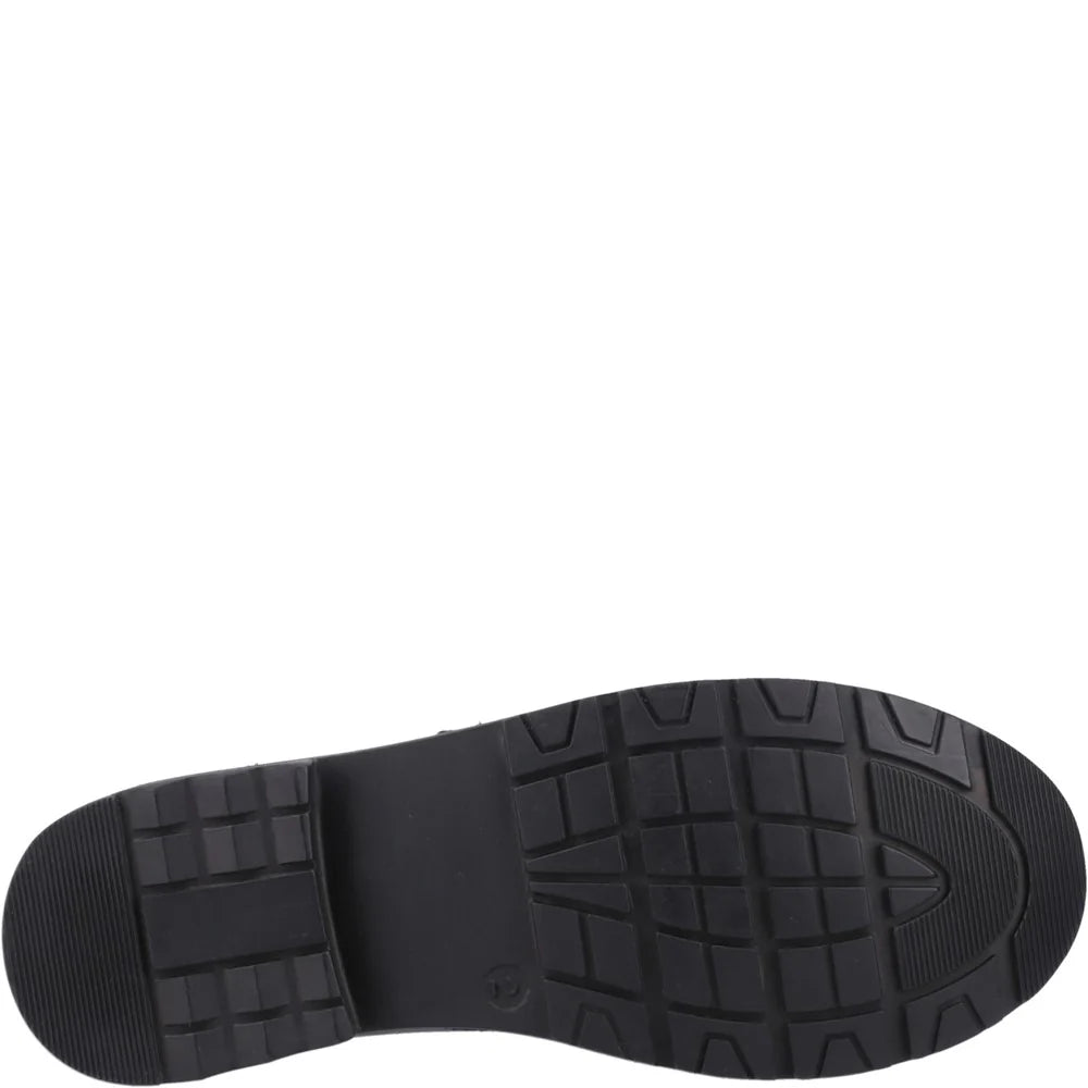 Hush Puppies BARRY Boys School Shoes Black bottom view rubber sole with grip pattern