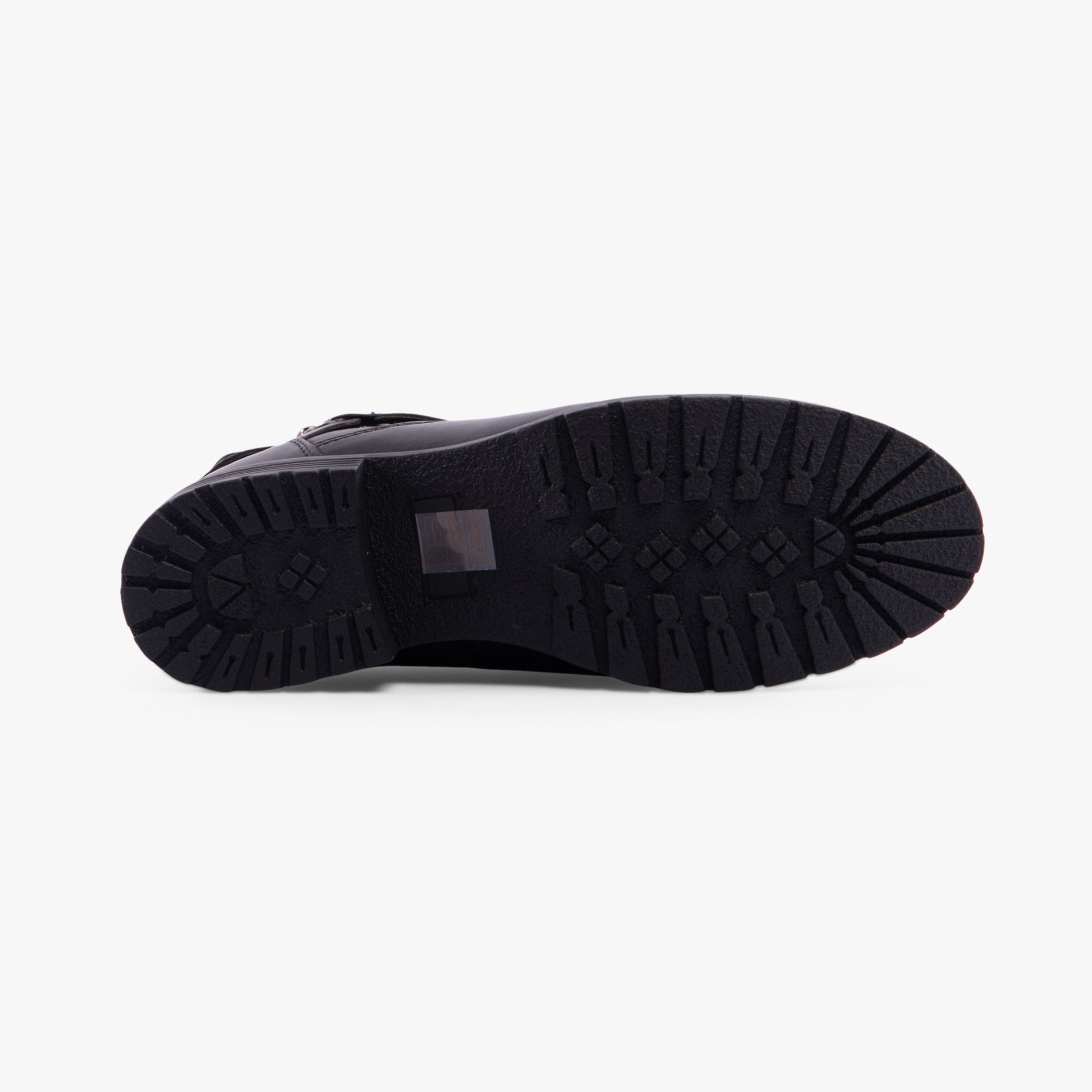 Hush Puppies PIPER Womens Boots Black bottom view of the shoe sole with rubber traction pattern.
