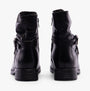 Hush Puppies PIPER Womens Boots Black back view showing leather upper, block heel, and zip closure details.
