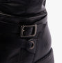 Hush Puppies PIPER Womens Boots Black detail view of buckle and leather texture