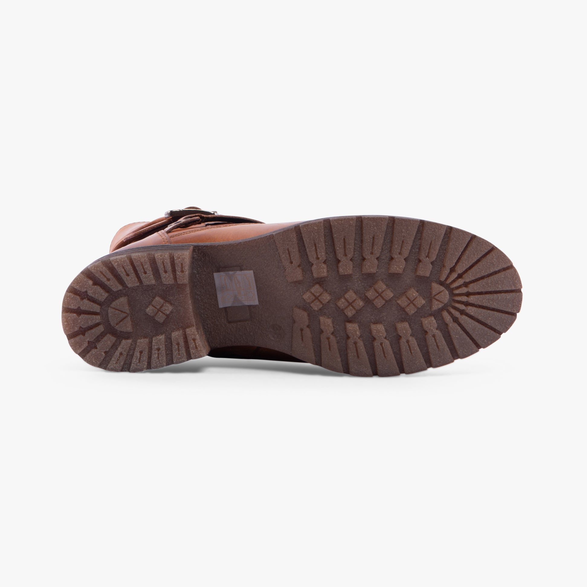 Hush Puppies PIPER Womens Boots Tan bottom view showcasing rubber sole and traction design