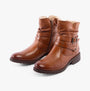 Hush Puppies PIPER Womens Boots Tan side view showing leather upper, zip closure, and warm lining design.