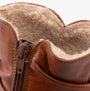 Hush Puppies PIPER Womens Boots Tan detail view of the warm lining and zip closure for added comfort.
