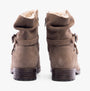 Hush Puppies PIPER Womens Boots Taupe back view showcasing the design, zippers, and warm lining of the ankle boots.