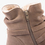 Hush Puppies PIPER Womens Boots Taupe detail view of zip closure and warm lining