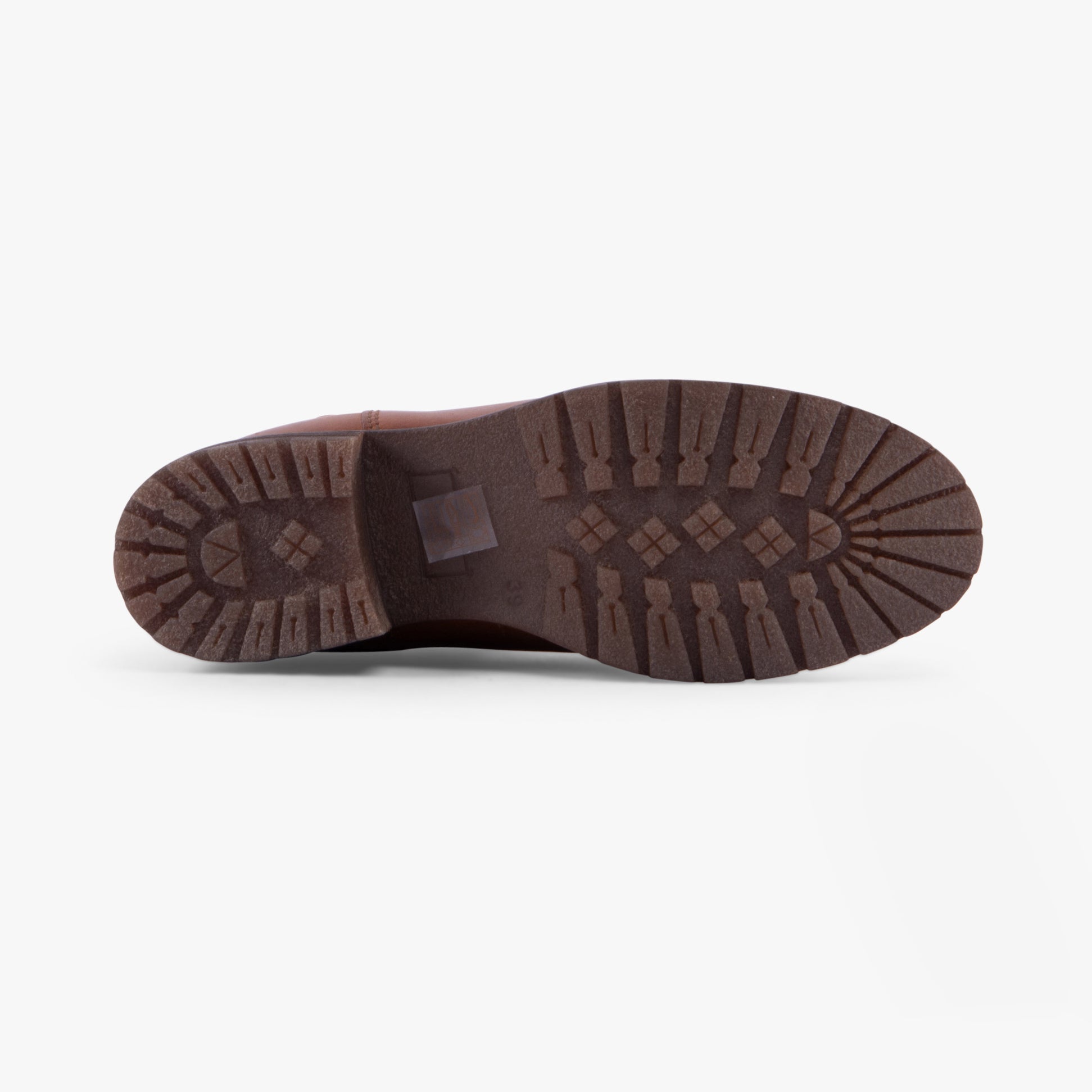 Hush Puppies PRIYA Womens Boots Tan bottom view with textured sole detail and sturdy grip features.