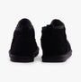 Hush Puppies ASHANTI Womens Slippers Black rear view showing black suede and faux fur lining
