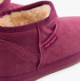 Hush Puppies ASHANTI Womens Slippers Pink detail view featuring suede upper and faux fur lining.
