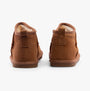 Hush Puppies ASHANTI Womens Slippers Tan back view showing soft suede material and faux fur lining for comfort.