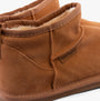 Hush Puppies ASHANTI Womens Slippers Tan detail view showcasing soft suede and faux fur lining.