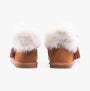 Hush Puppies AYANA Womens Slippers Tan back view showing soft faux fur lining and suede upper.