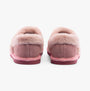 Hush Puppies ARIEL Womens Slippers Blush rear view showing soft suede and faux fur details.