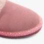 Hush Puppies ARIEL Womens Slippers Blush close-up view of pink suede upper and detailed sole design