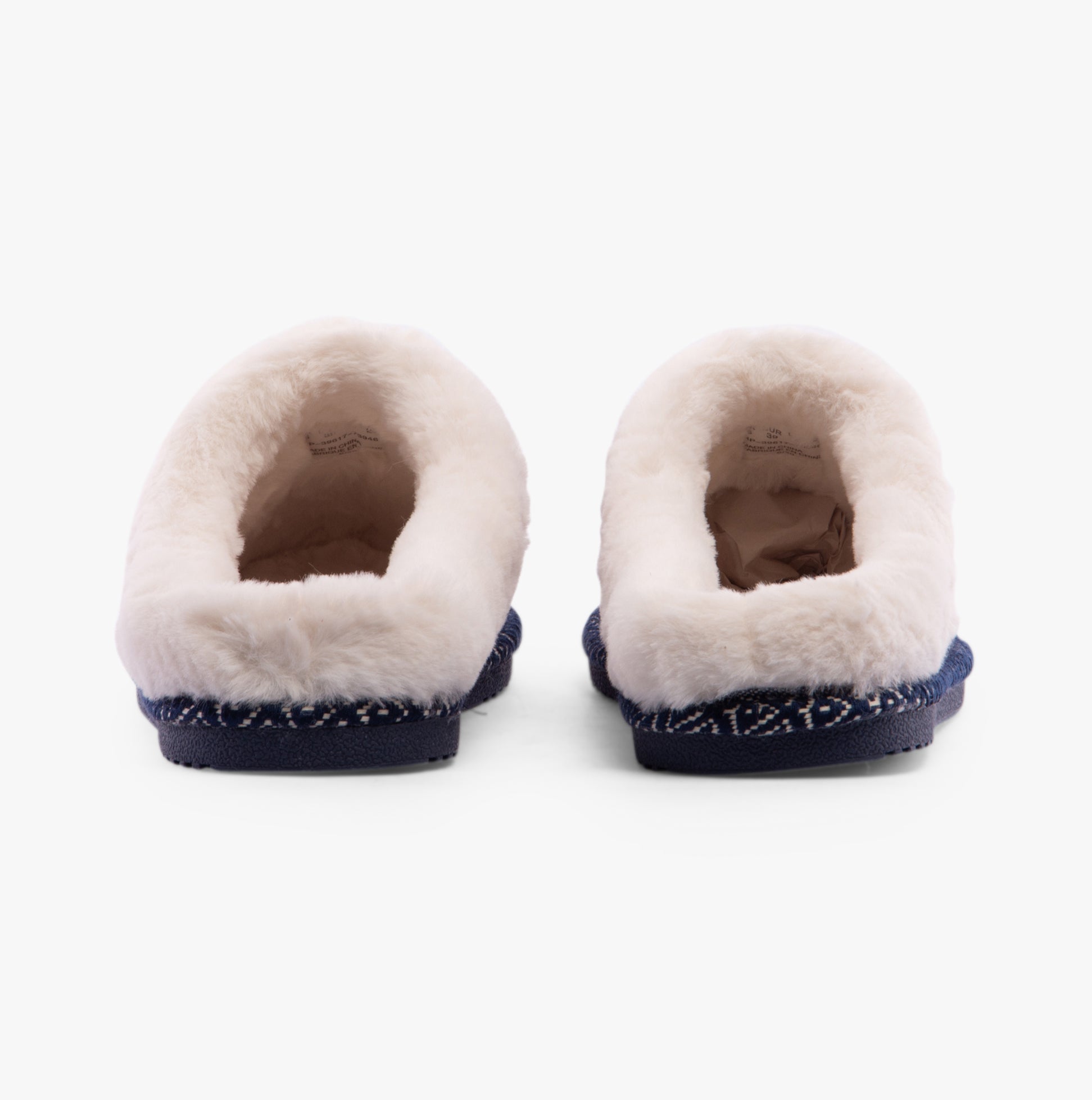 Hush Puppies AMARA Womens Slippers Pink back view showing faux fur lining and suede upper.