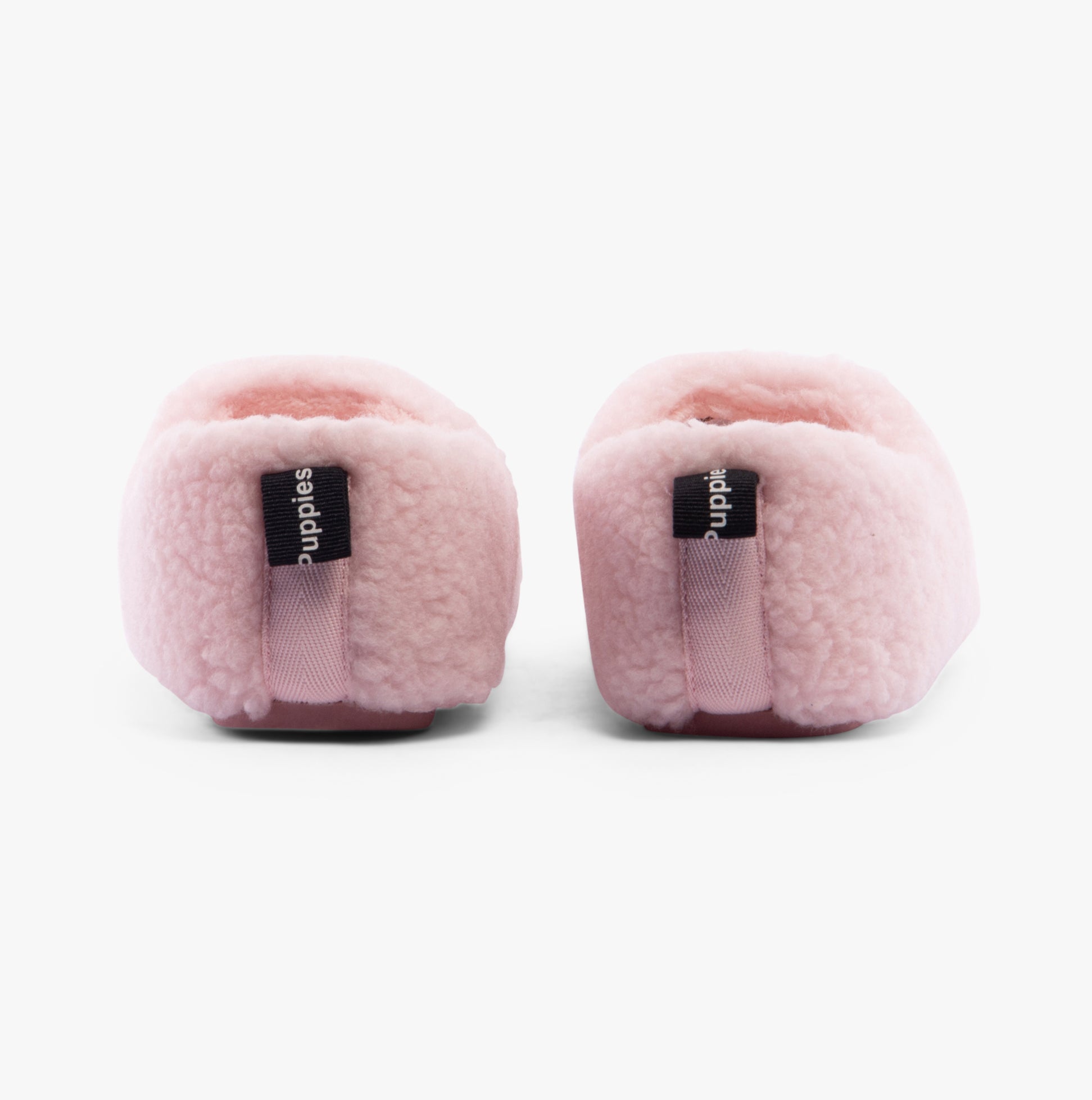 Hush Puppies EMILY Womens Slippers Blush back view showing soft faux fur lining and slip-on design.