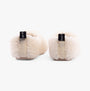 Hush Puppies EMILY Womens Slippers Cream back view showing soft faux fur material and slip-on design.