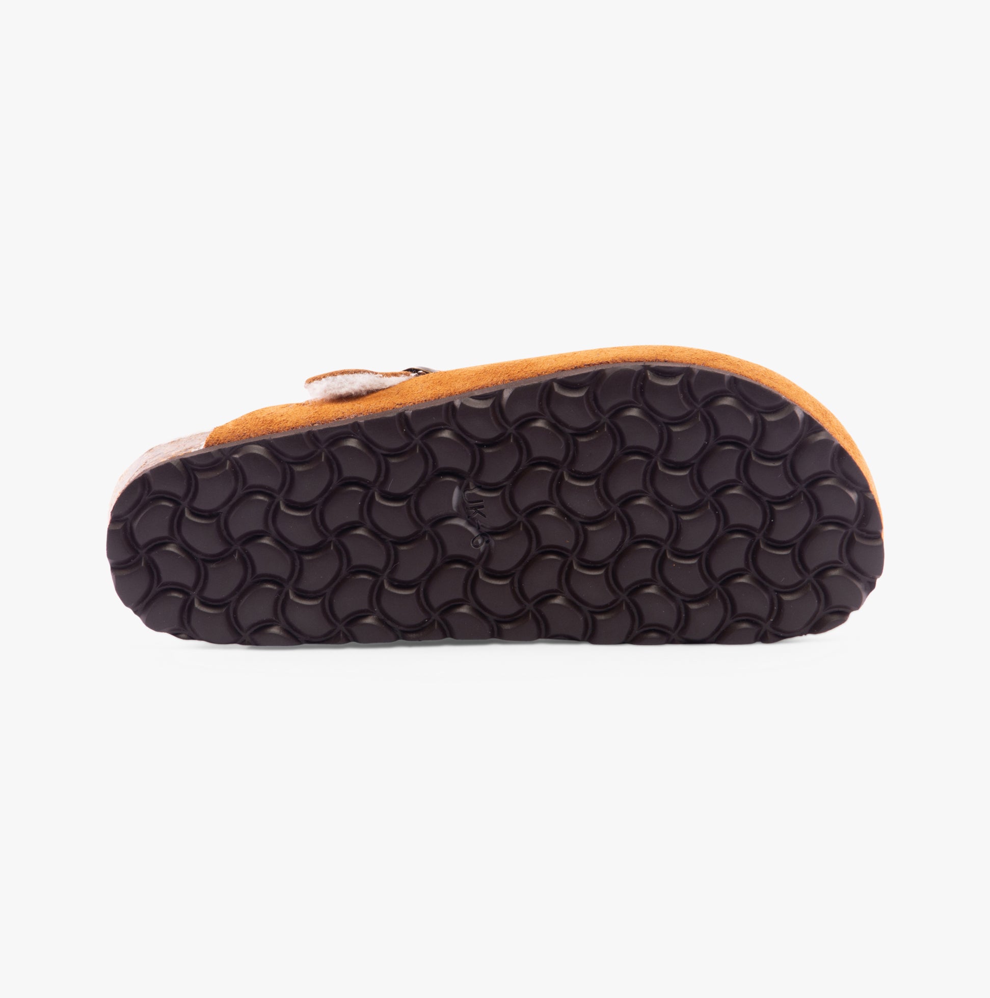 Hush Puppies JADE Womens Slippers Tan bottom view with textured sole details, showcasing comfort and style.