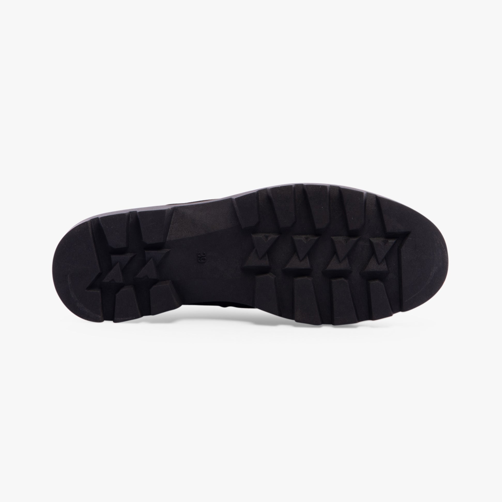 Hush Puppies AURELIA Womens Boots Black sole view with TPR material and textured grip pattern for traction.