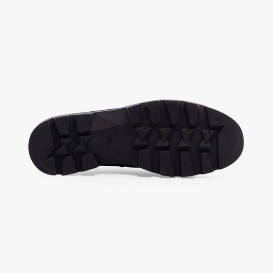 Hush Puppies AURELIA Womens Boots Black sole view with TPR material and textured grip pattern for traction.