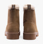 Hush Puppies AURELIA Womens Boots Sand back view showcasing suede upper and fleece lining.