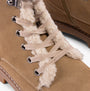 Hush Puppies AURELIA Womens Boots Sand detail view showing lace-up design and suede material.