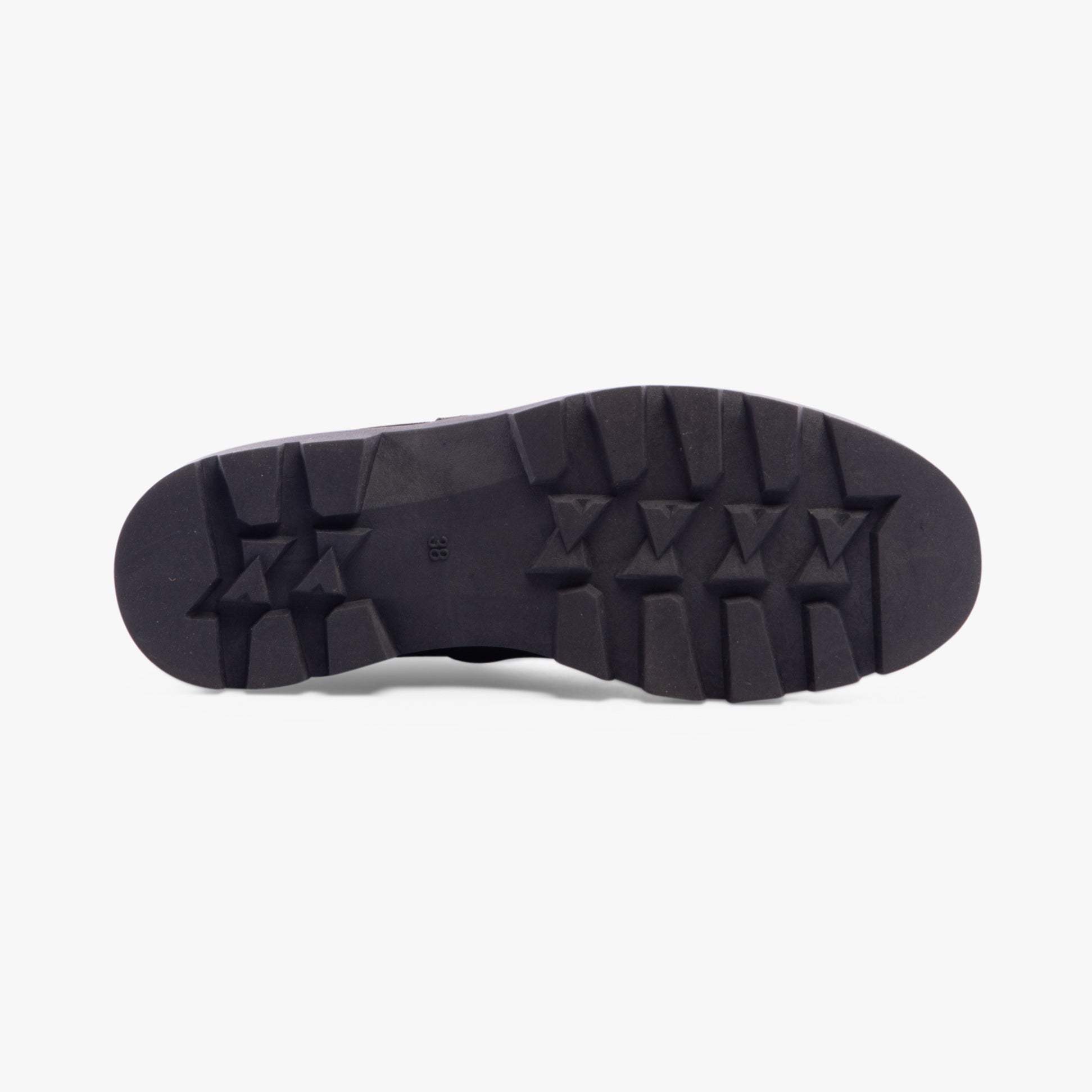 Hush Puppies ADELINE Womens Boots Black bottom view showcasing the textured TPR sole design.