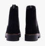 Hush Puppies ADELINE Womens Boots Black back view with suede upper and block heel.