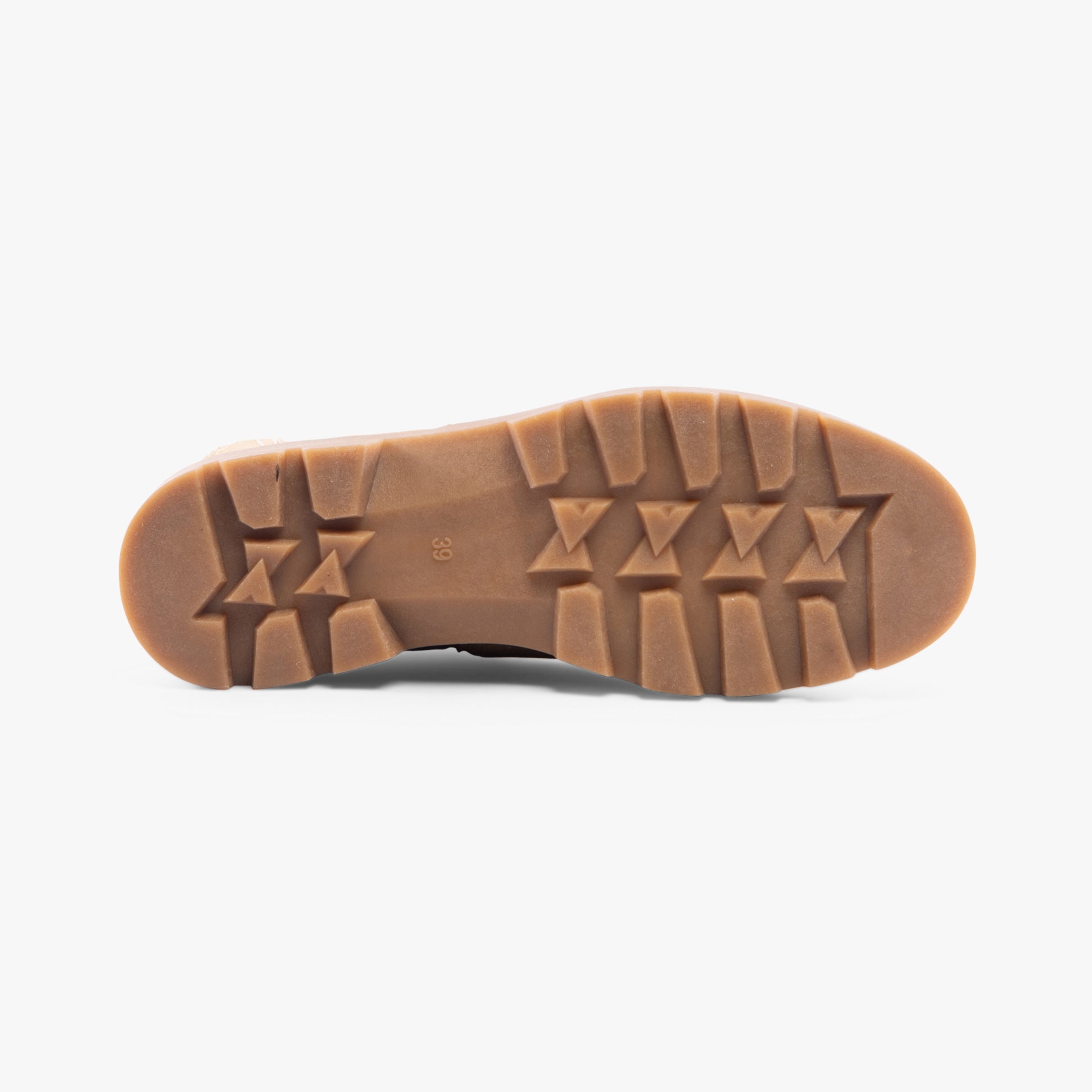 Hush Puppies ADELINE Womens Boots Sand sole view, showcasing the tread pattern and material for enhanced grip.