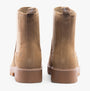 Hush Puppies ADELINE Womens Boots Sand back view showcasing suede upper, block heel, and pull-on design.